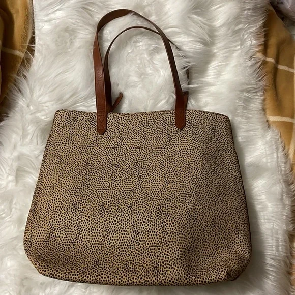 Madewell Tote Transport Leopard Print Calf Hair Medium - Picture 4 of 8